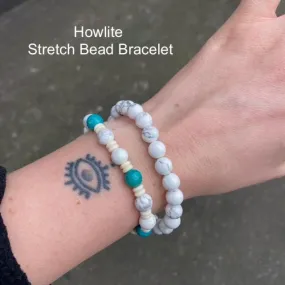 Howlite Stretch Bead Bracelet