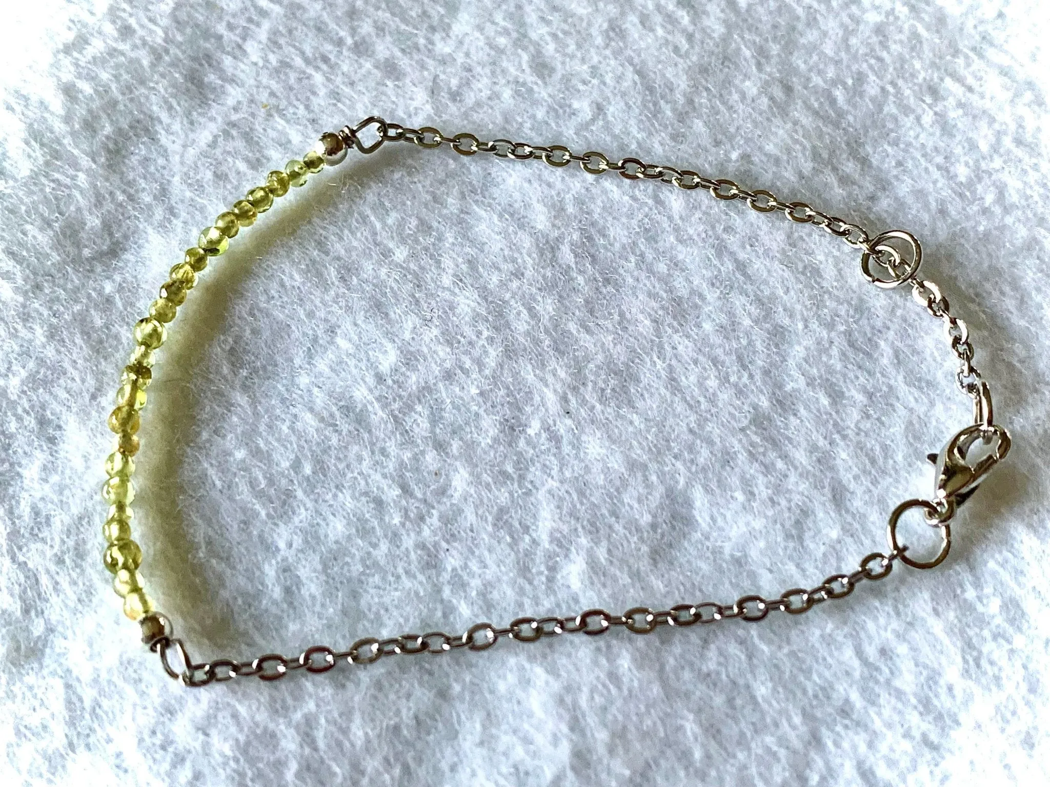 Kalinda Handmade Genuine Peridot Dainty Bracelet