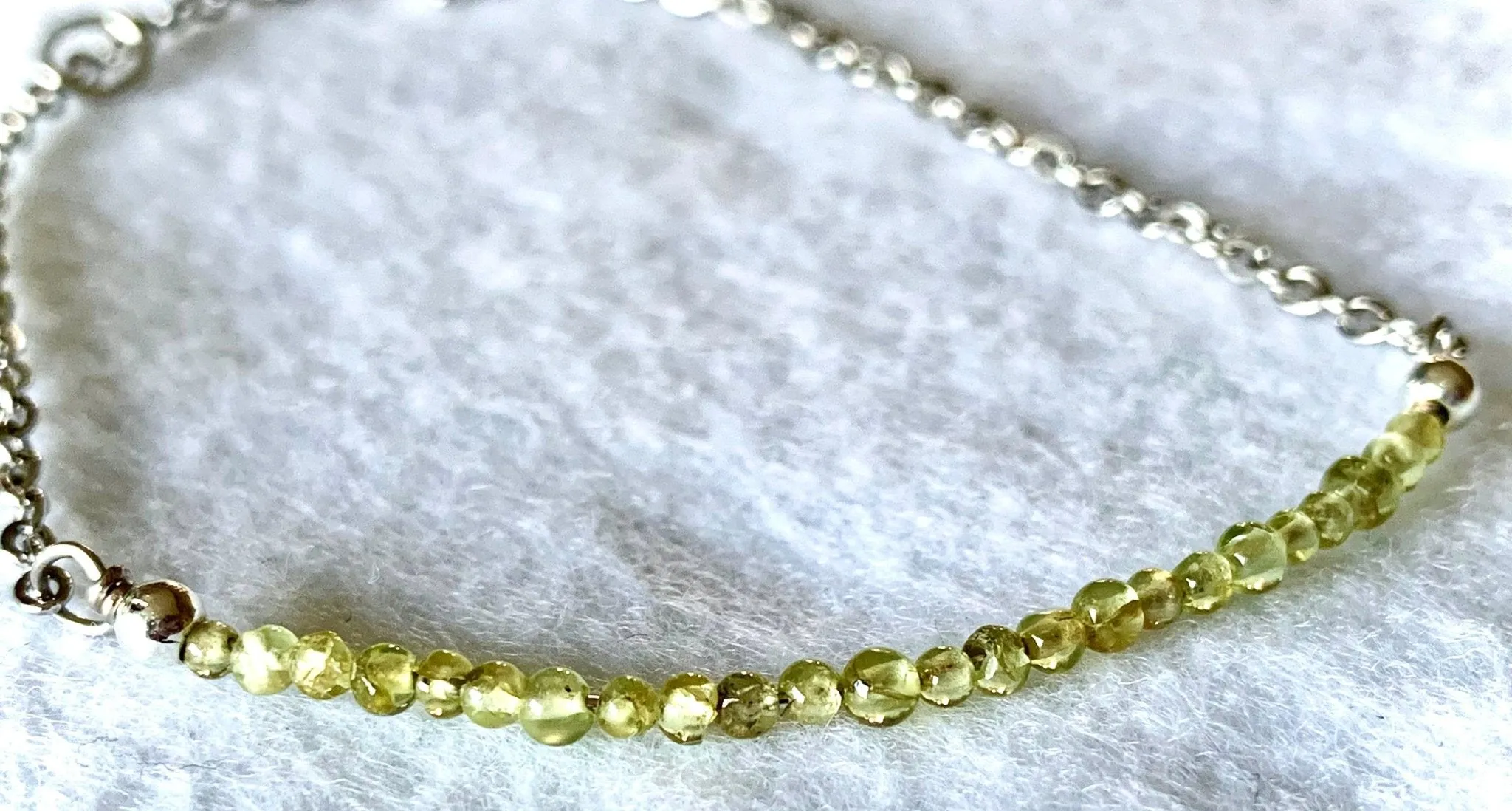 Kalinda Handmade Genuine Peridot Dainty Bracelet