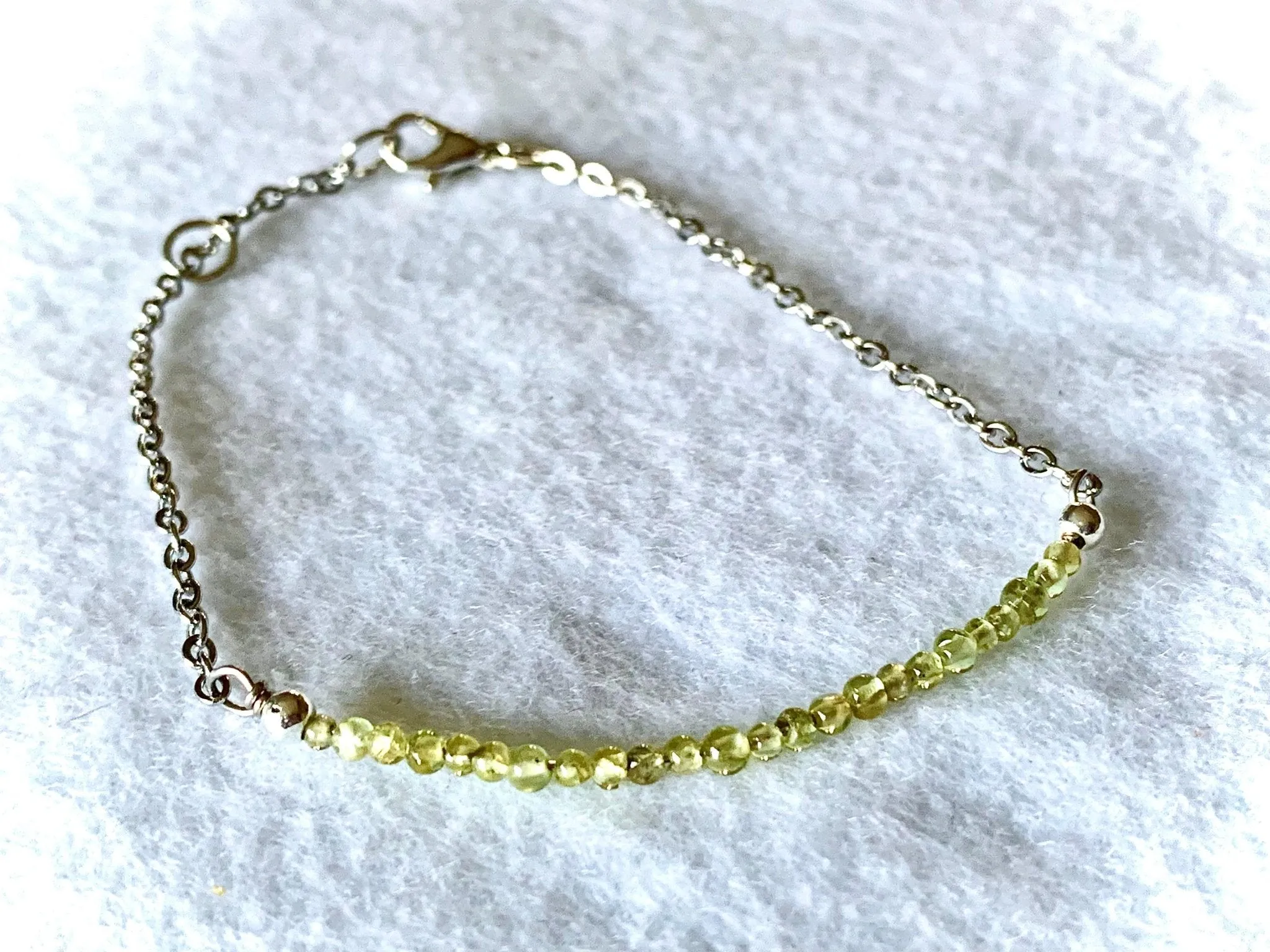 Kalinda Handmade Genuine Peridot Dainty Bracelet