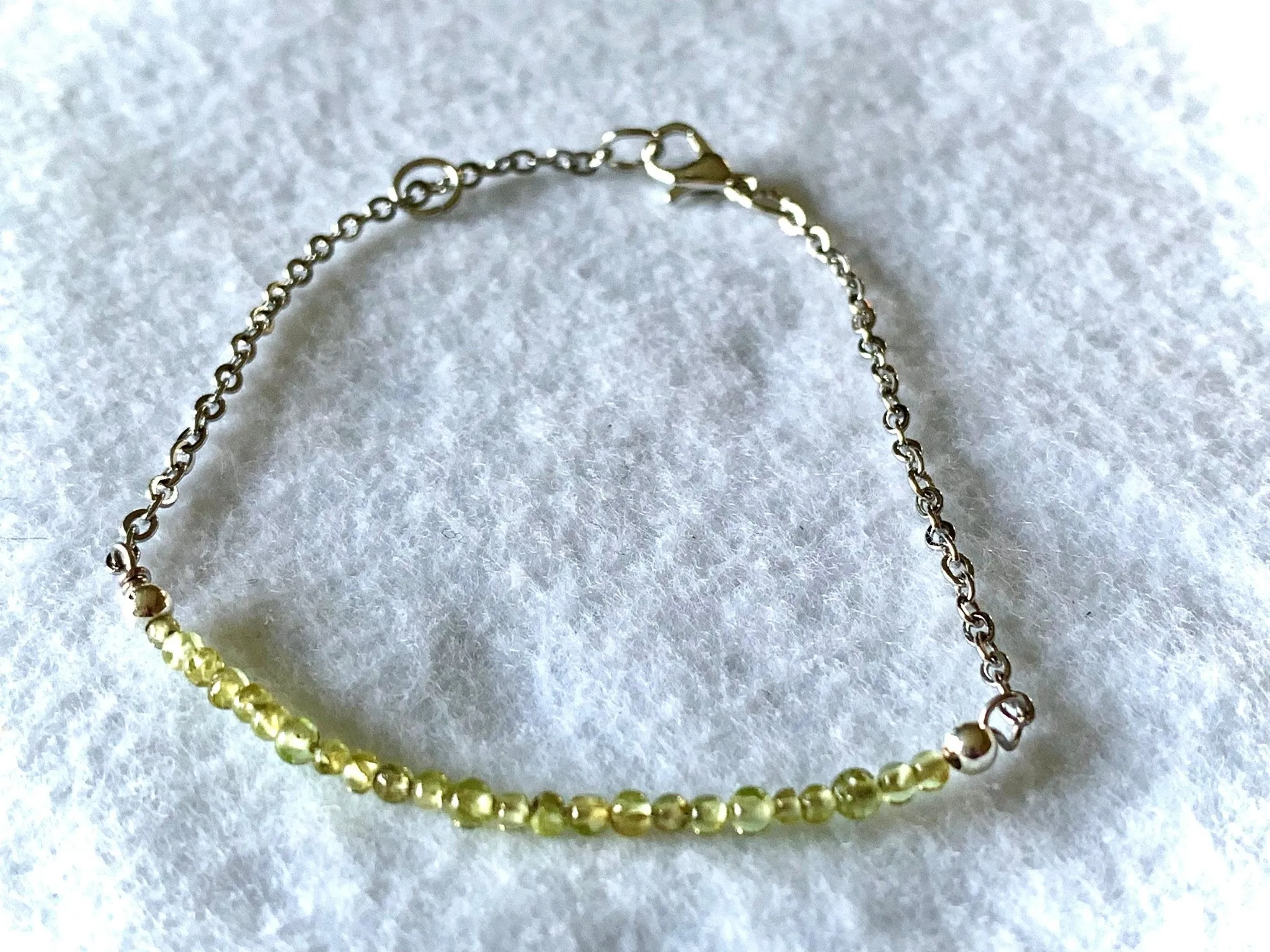 Kalinda Handmade Genuine Peridot Dainty Bracelet