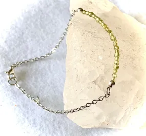 Kalinda Handmade Genuine Peridot Dainty Bracelet