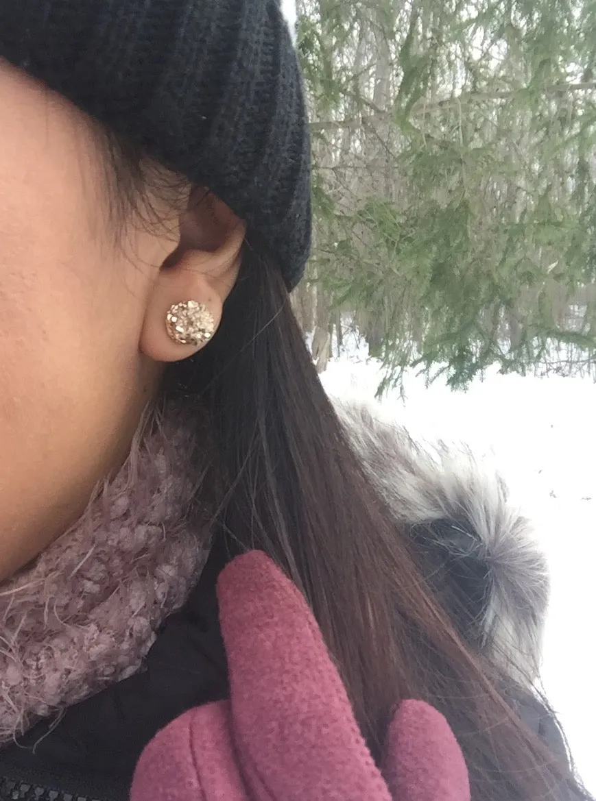 Kayla Druzy Ball Stud Earrings