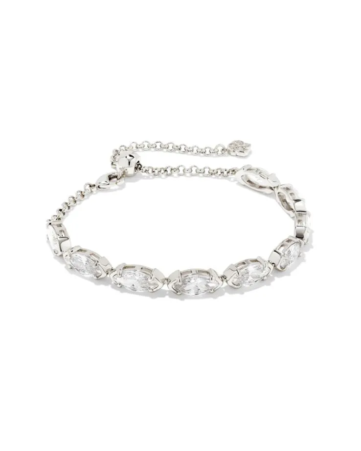 Kendra Scott Genevieve Delicate Chain Bracelet - White, Rhodium Plated