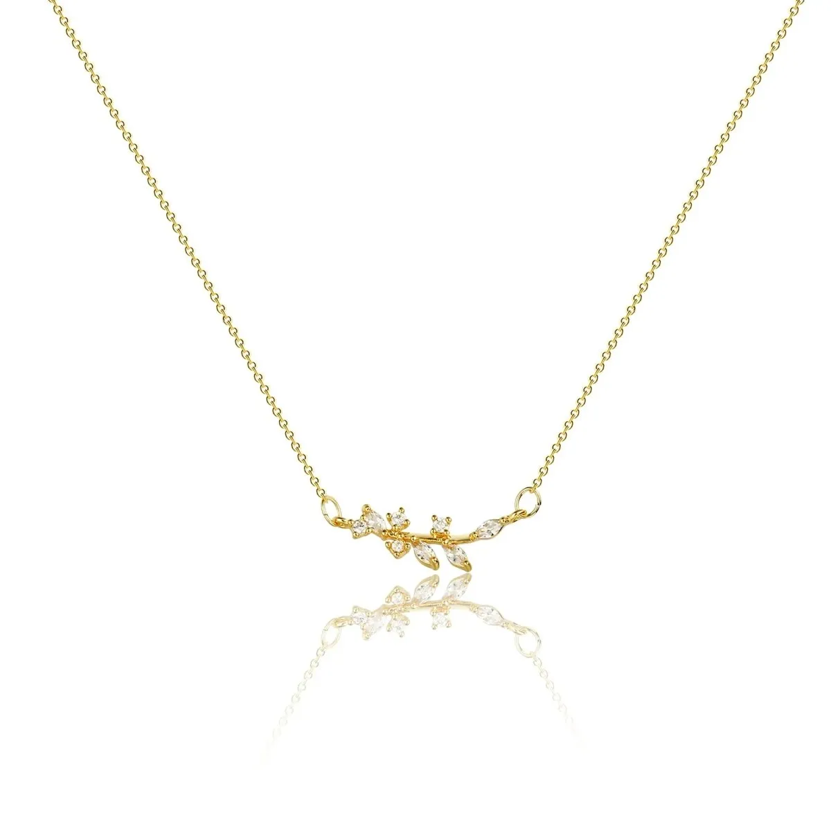 Kyerlyn Diamond  Leaf  Flower Necklaces