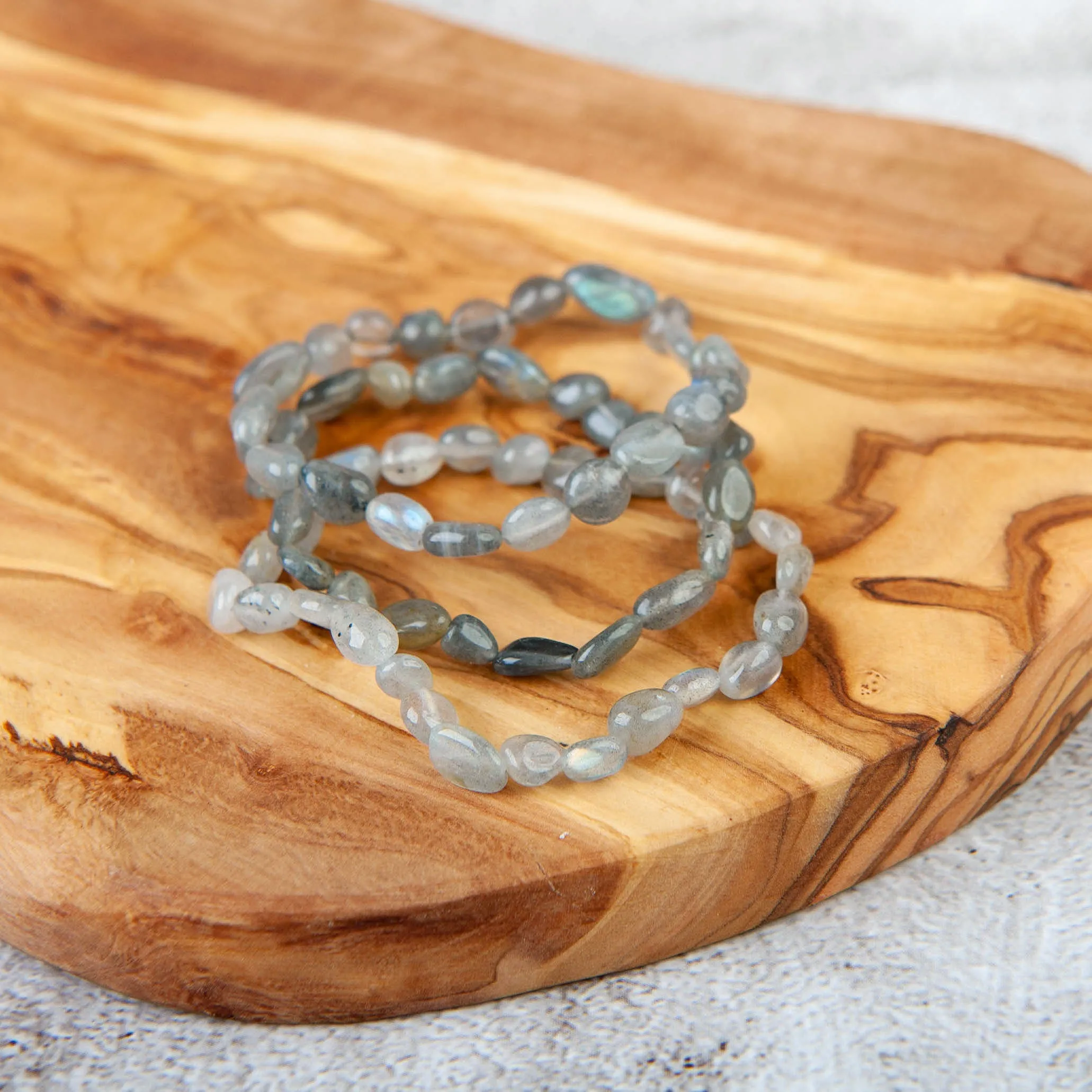 Labradorite Pebble Beaded Bracelet