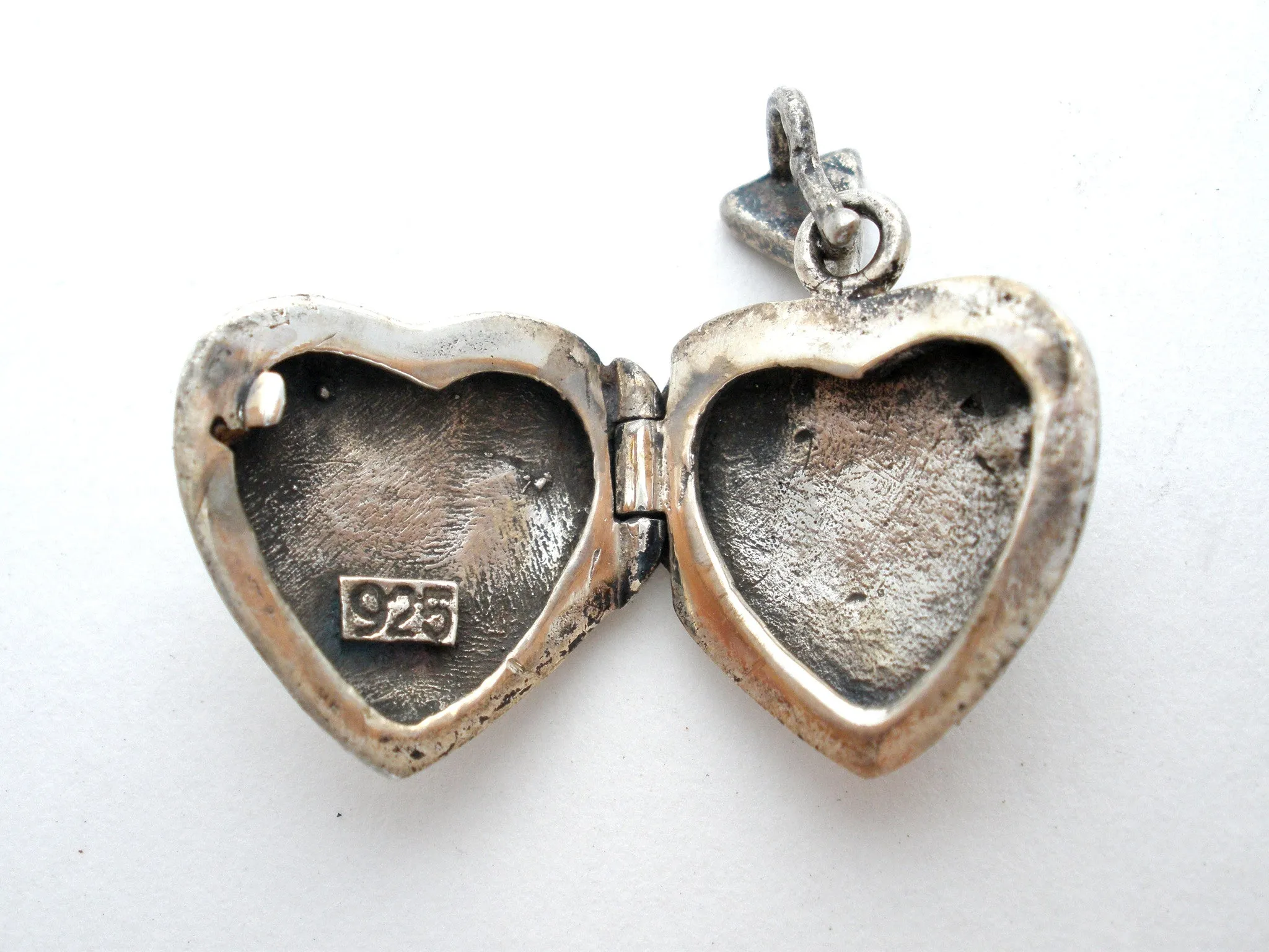 Marcasite Locket Heart Pendant Sterling Silver