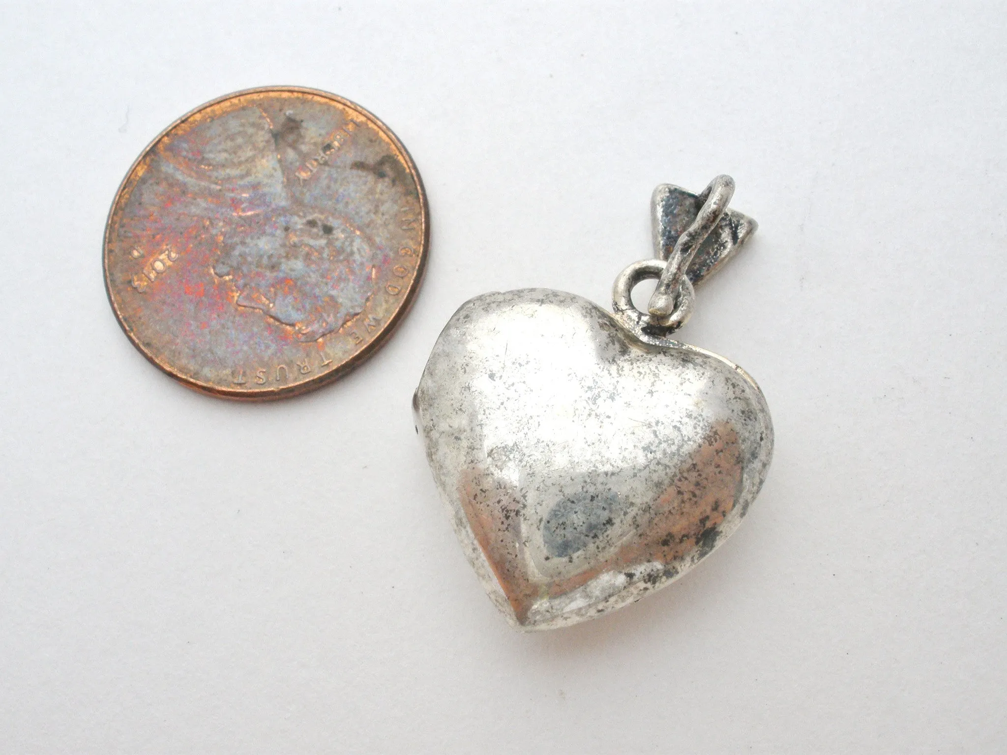 Marcasite Locket Heart Pendant Sterling Silver