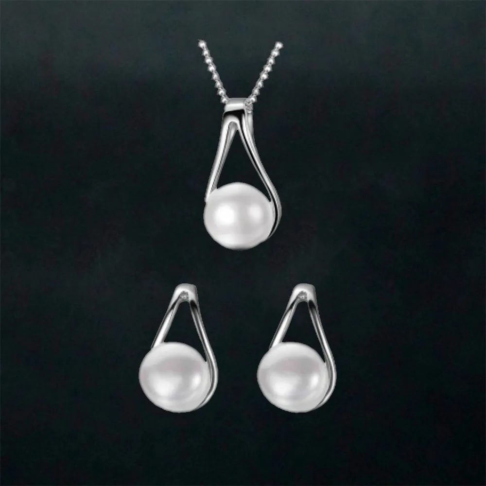 Mia X - 925 Sterling Silver Freshwater Pearl Set