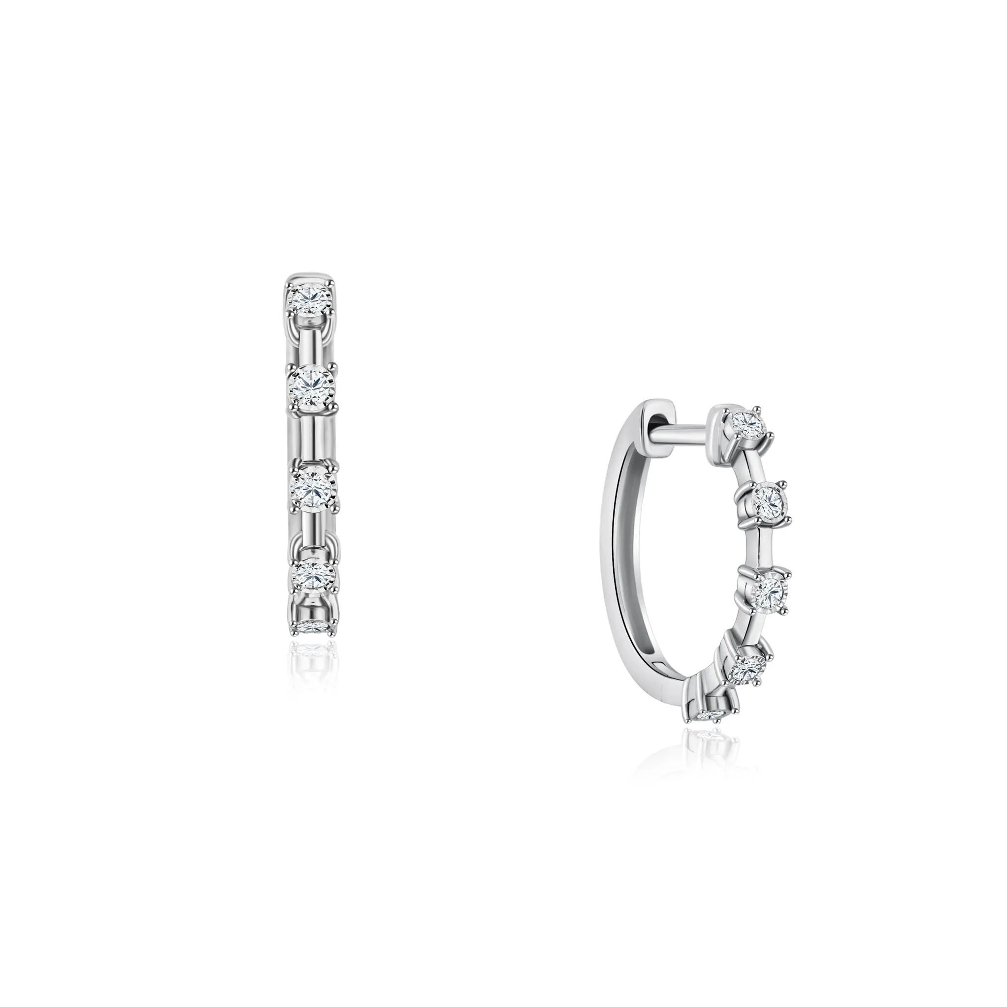 Minimalist Diamond Hoop Earrings