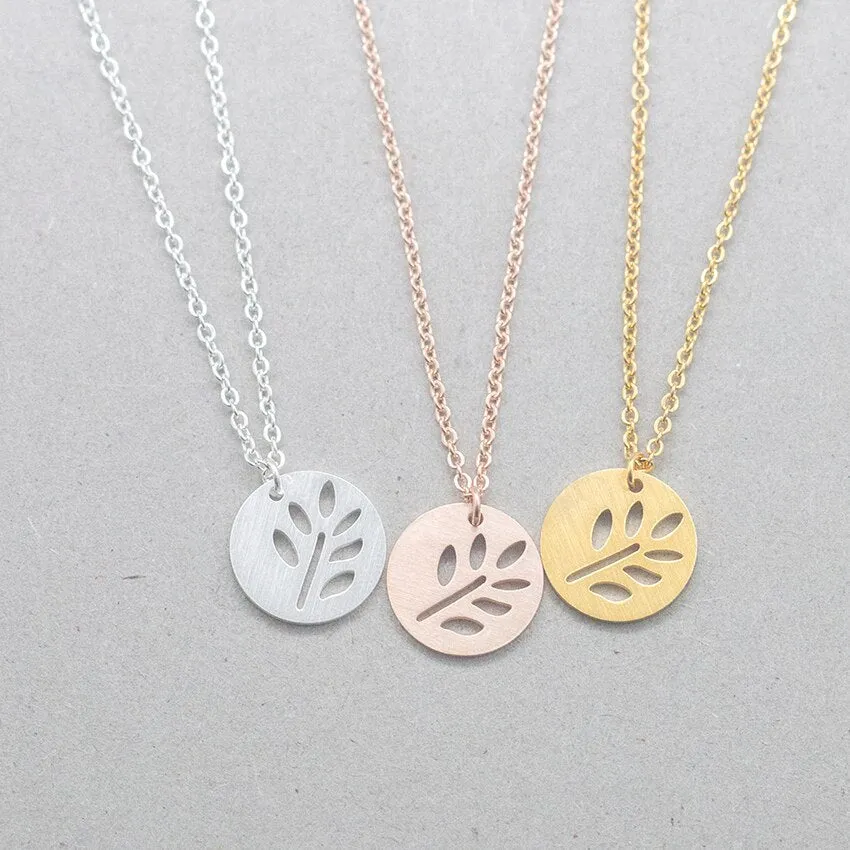 Minimalist Life Tree Pendant Necklace Vintage