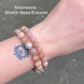 Moonstone Stretch Bead Bracelet