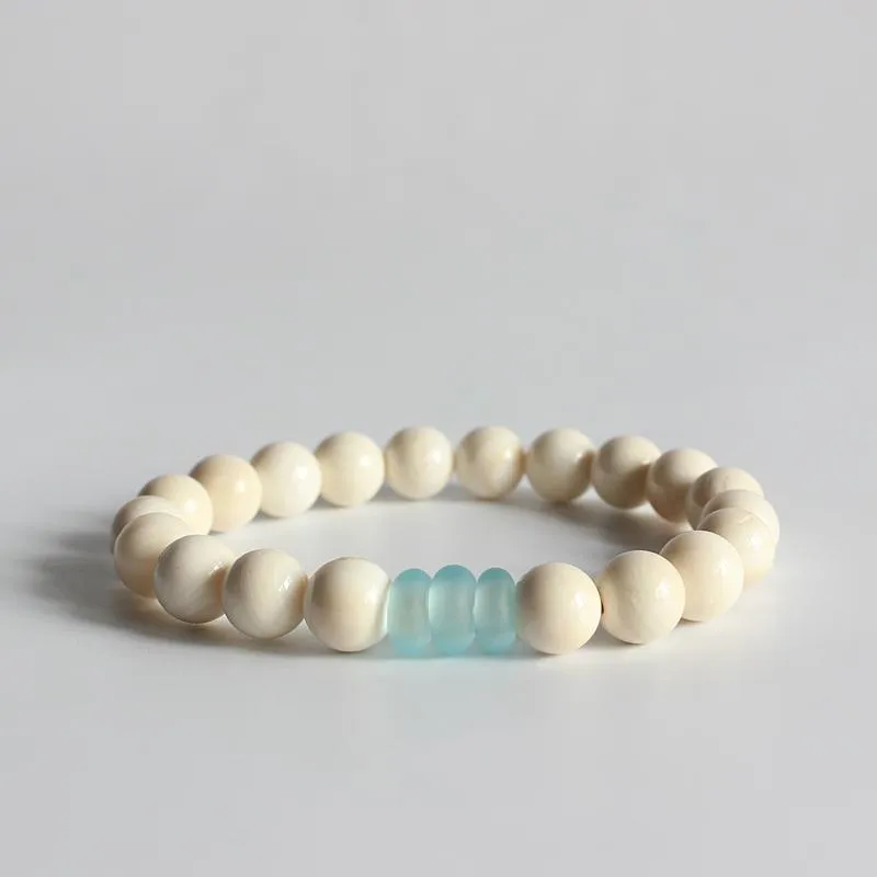 Mother Of Pearl Beaded Stretch Bracelet