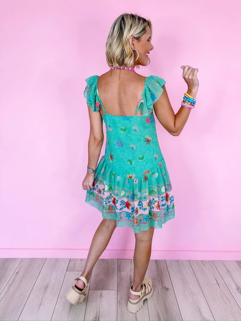 MY SHELLMATE RUFFLE DRESS - GREEN