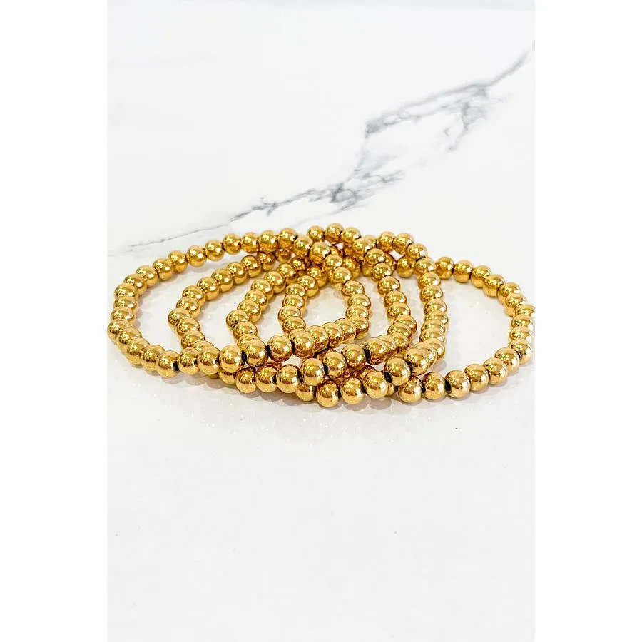 Nash Grey Natural Elements Gold Beaded Bracelet Set