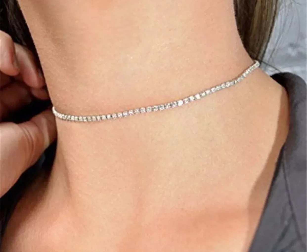 Necklaces - Diamond Gold Choker