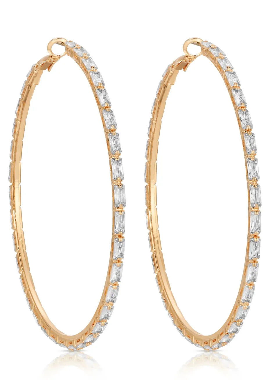 NEW!! Crystal All Around Hoop Earrings by Ettika