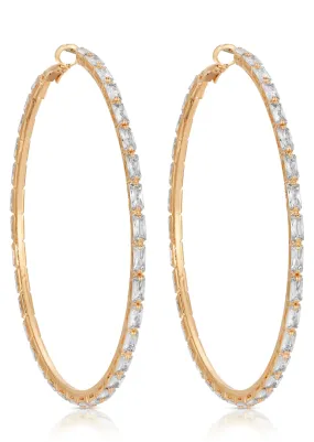 NEW!! Crystal All Around Hoop Earrings by Ettika