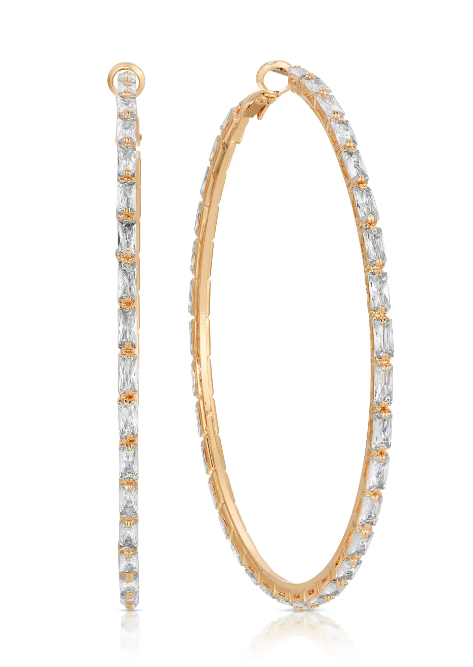 NEW!! Crystal All Around Hoop Earrings by Ettika