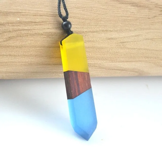 nowadaysfashion Vintage Men'Woman s Fashionable Wood Resin Necklace Pendant