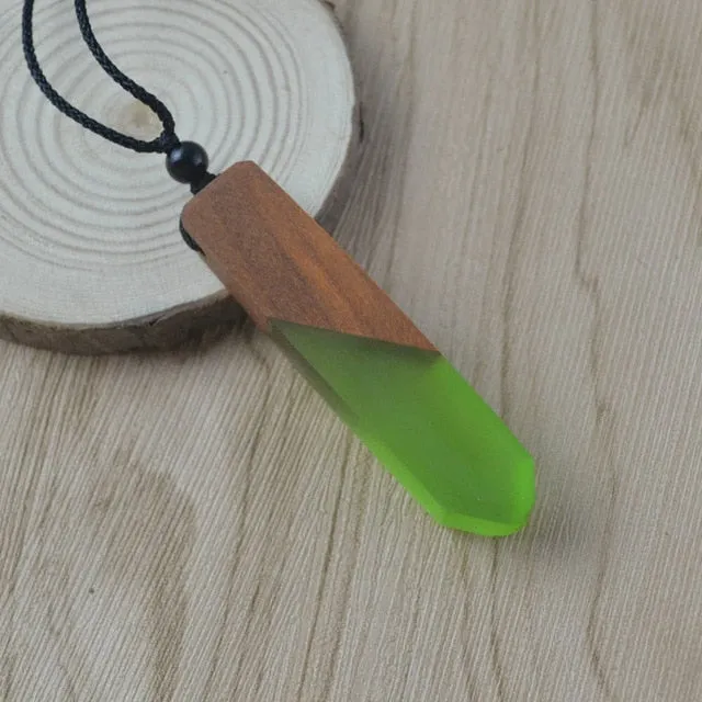 nowadaysfashion Vintage Men'Woman s Fashionable Wood Resin Necklace Pendant