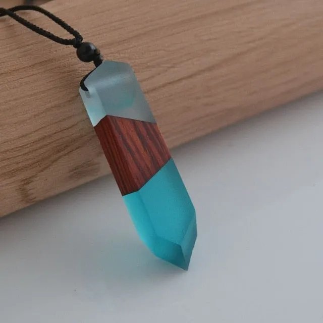 nowadaysfashion Vintage Men'Woman s Fashionable Wood Resin Necklace Pendant