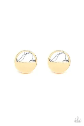 Paparazzi Earring ~ Marble Minimalist - White