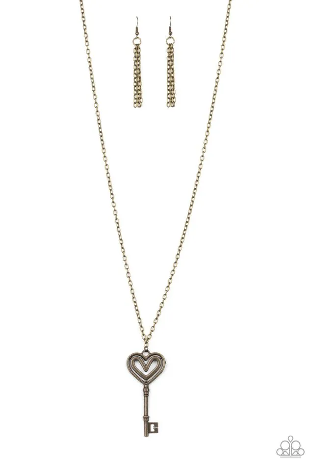 Paparazzi Necklace ~ Unlock My Heart - Brass