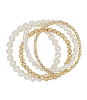 Pearl and Gold Bead Bracelets