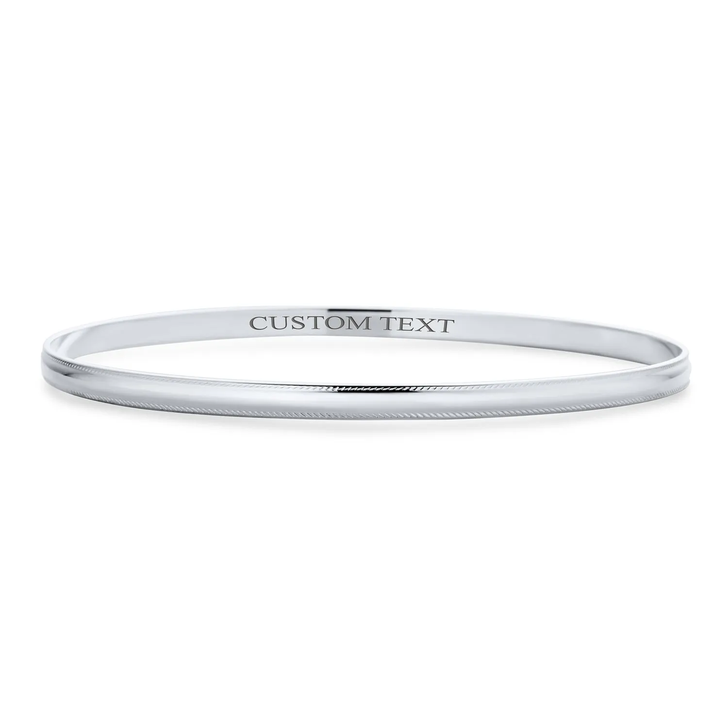 Plain Simple Sterling Silver Bangle Bracelet Set, 2-3MM, Round & Square Edges