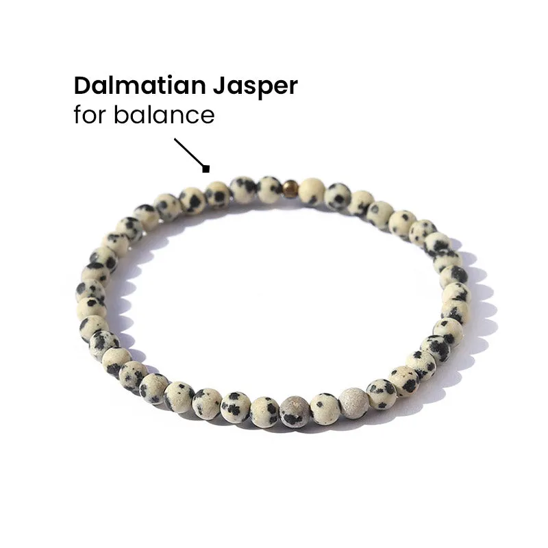 "Balance" Matte Dalmatian Jasper Bracelet