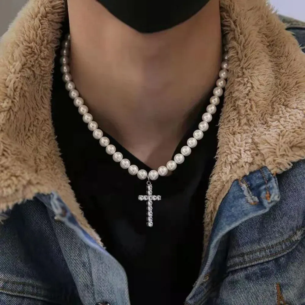 "Vintage Pearl Cross" Necklaces