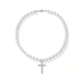 "Vintage Pearl Cross" Necklaces