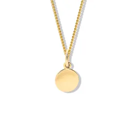 Round Medium Necklace Pendant Yellow Gold