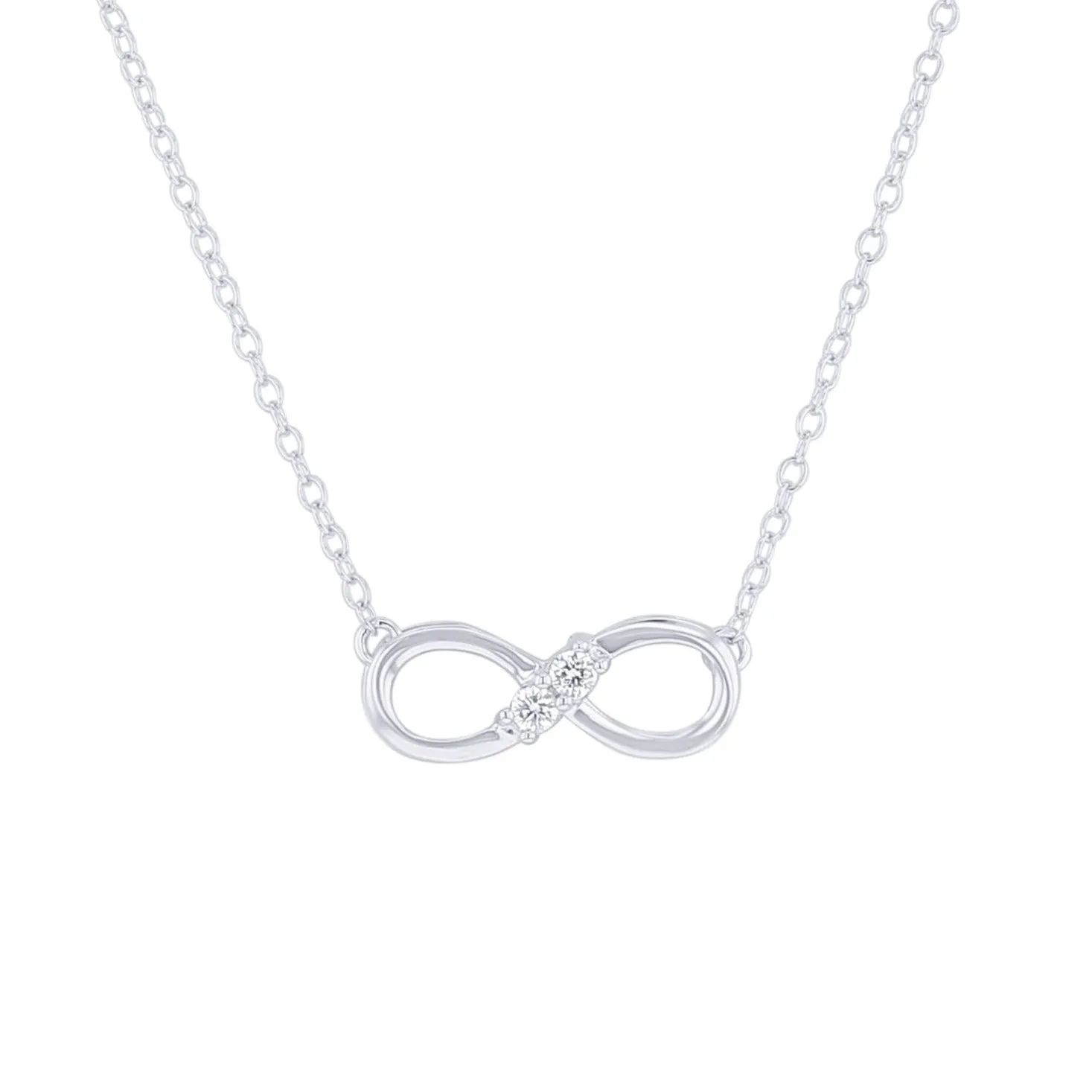 Silver Always & Forever Infinity Diamond Necklace