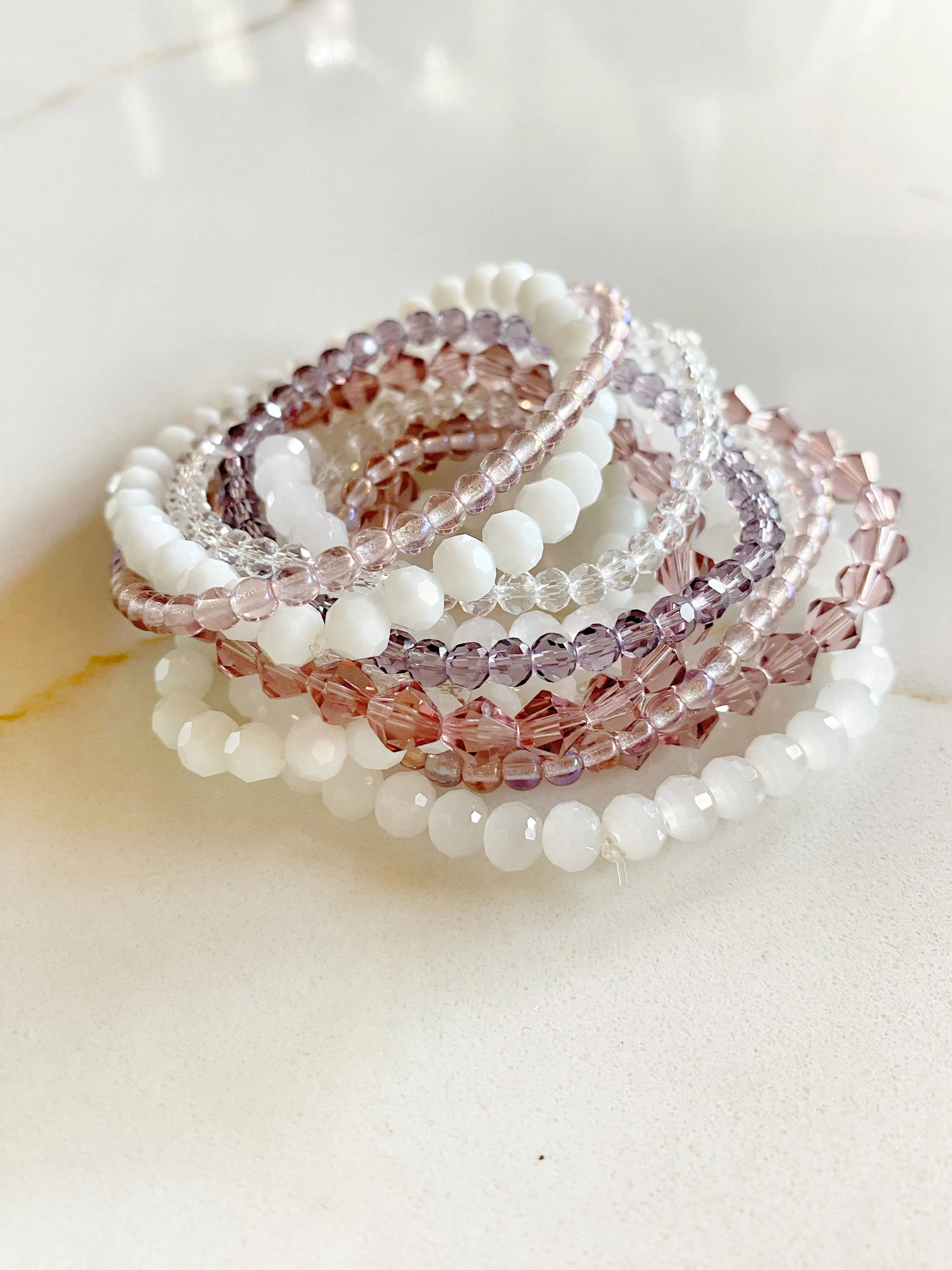 Solid Beaded Stacking Bracelets