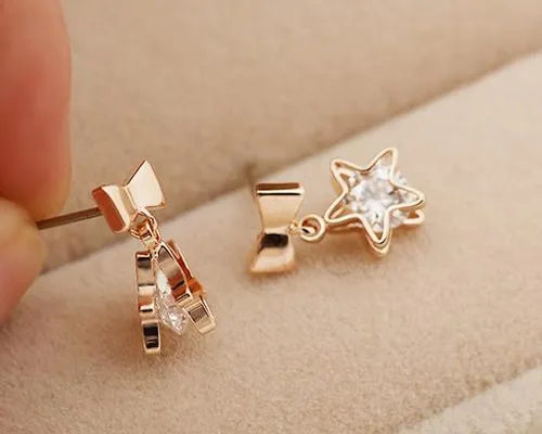 Star Wish Crystal Earrings Studs for Women