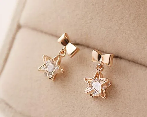 Star Wish Crystal Earrings Studs for Women