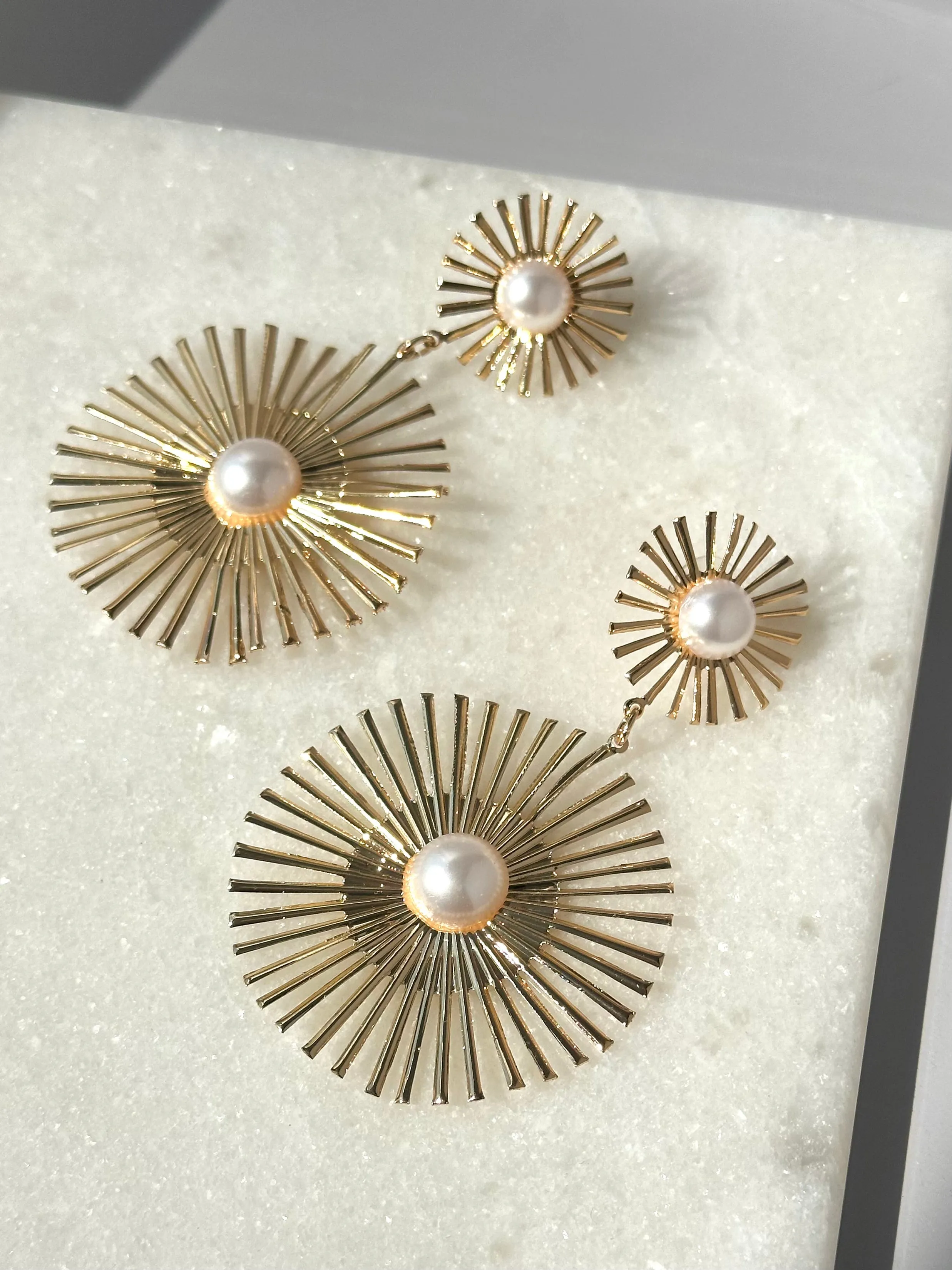 Sunburst Pearl Earrings