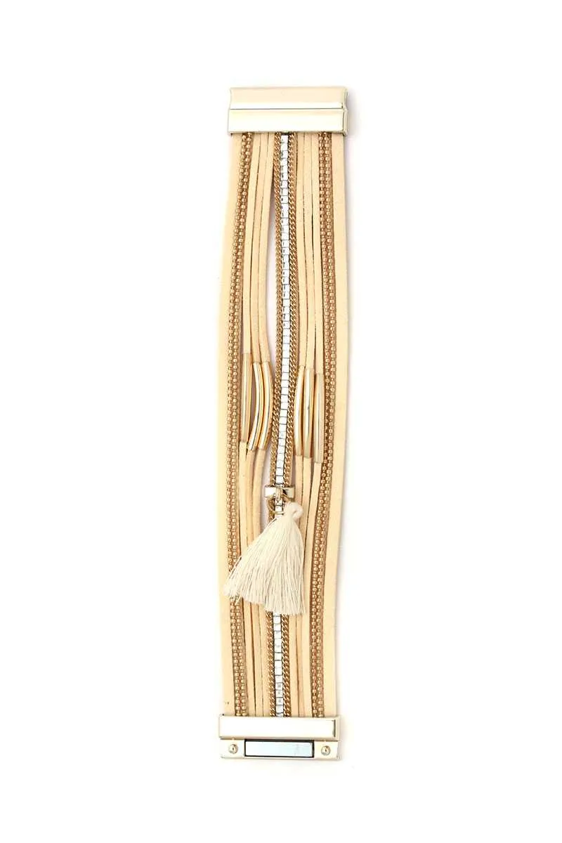 Tassel Multi Layered Magnetic Bracelet