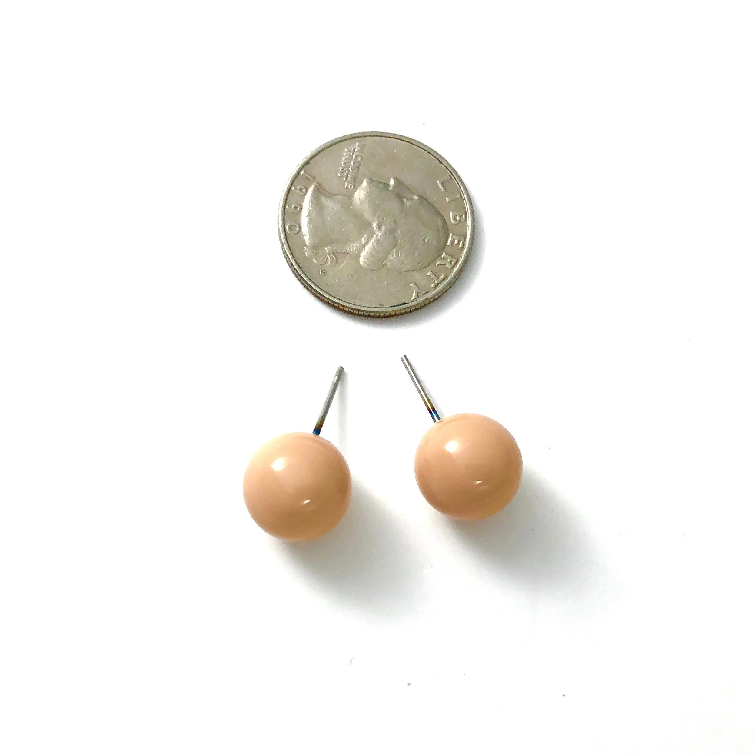 Taupe Ball Stud Earrings