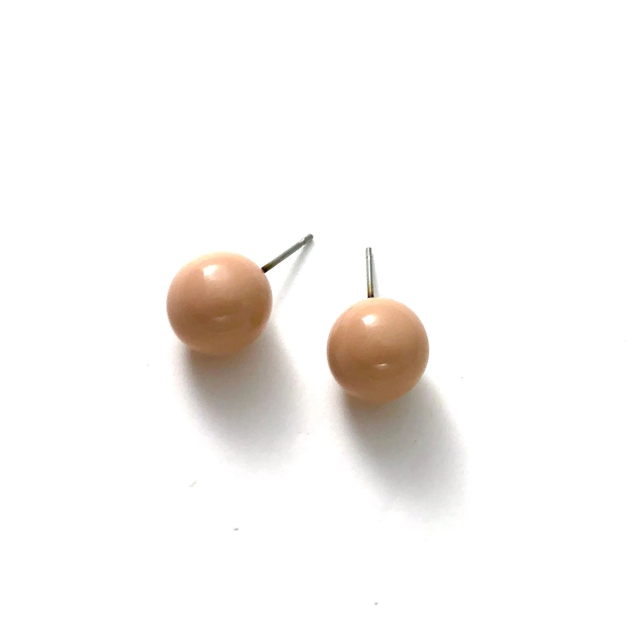 Taupe Ball Stud Earrings