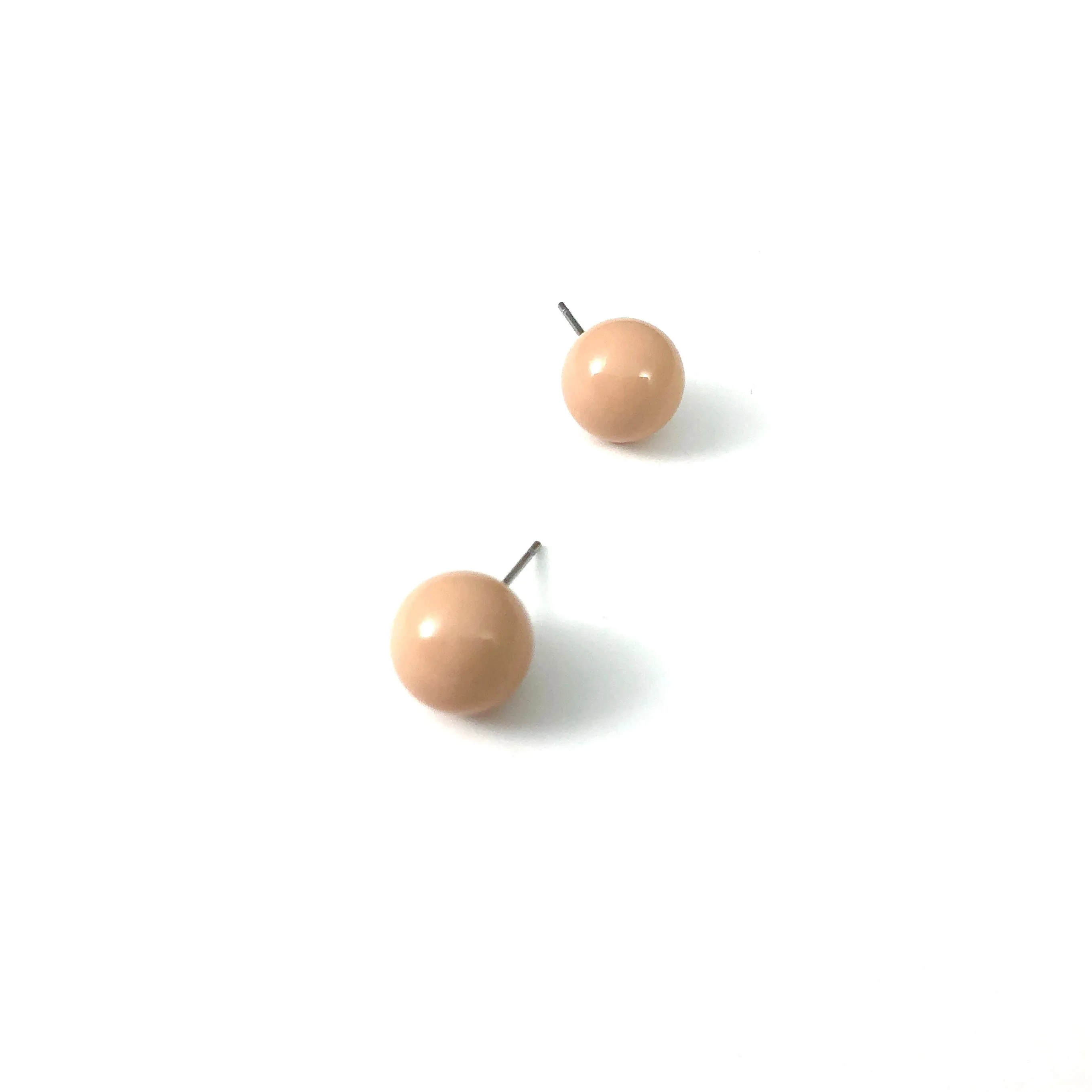 Taupe Ball Stud Earrings