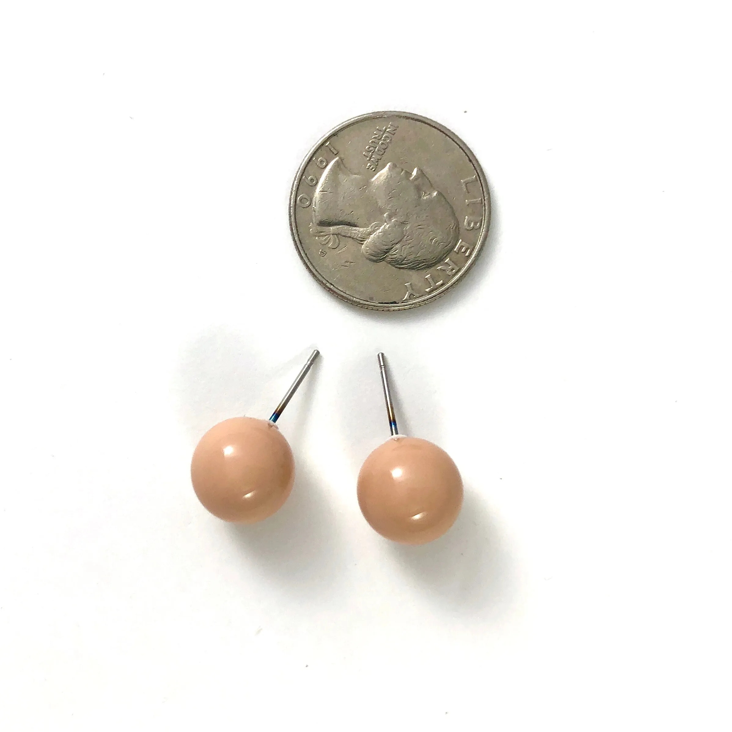 Taupe Ball Stud Earrings