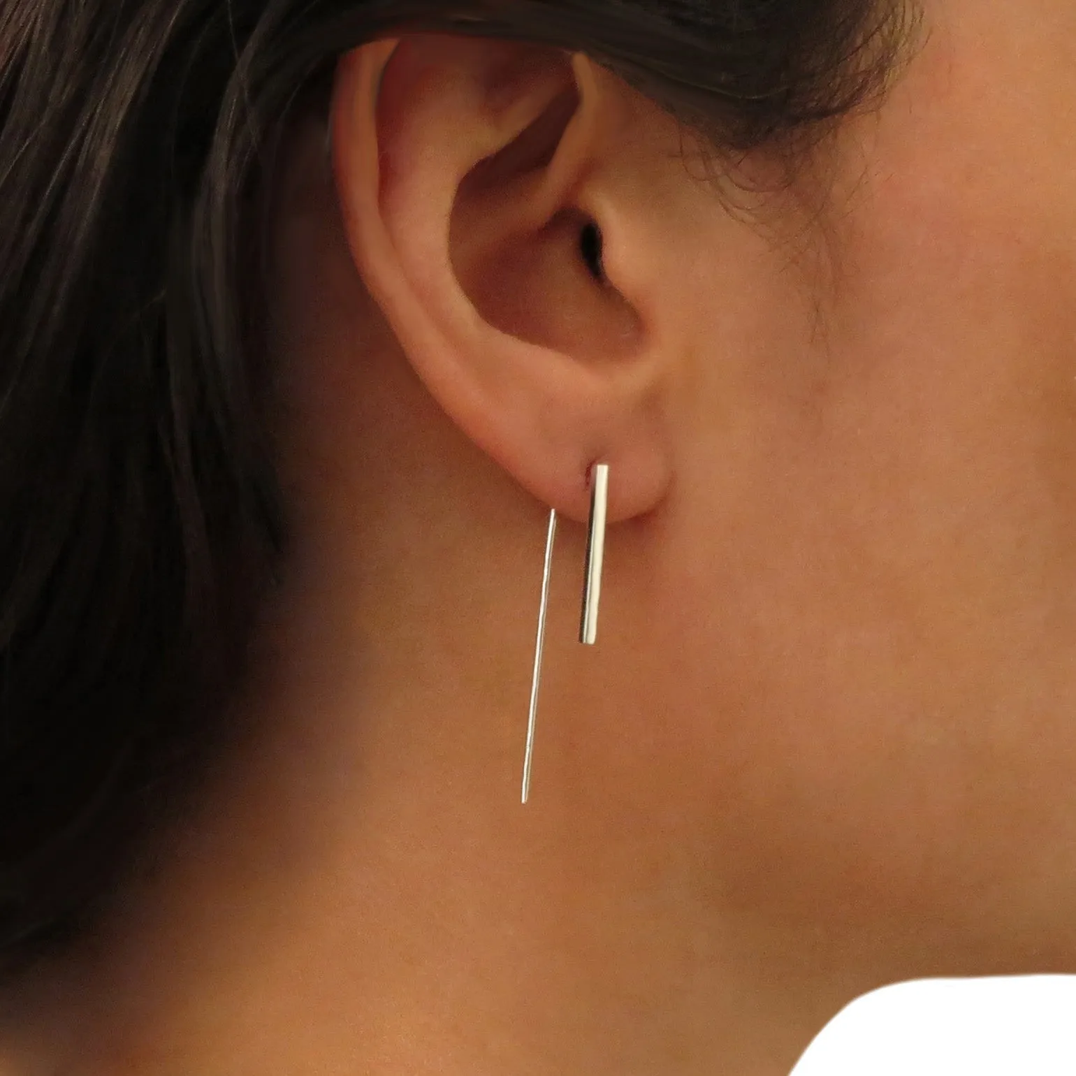 Threader 925 Sterling Silver Stick Drop Earrings