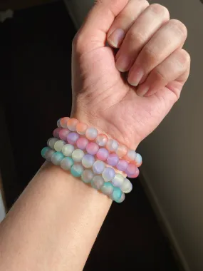 TWO TONED MATTE MARBLE MEDIUM STONED BRACELETS