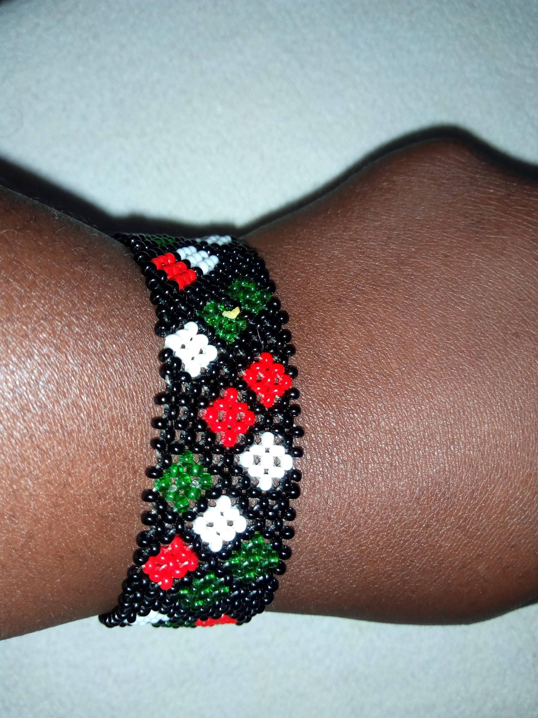 Unique bracelet with kenya flag colors handmade jewelry from Kenya with free shipping