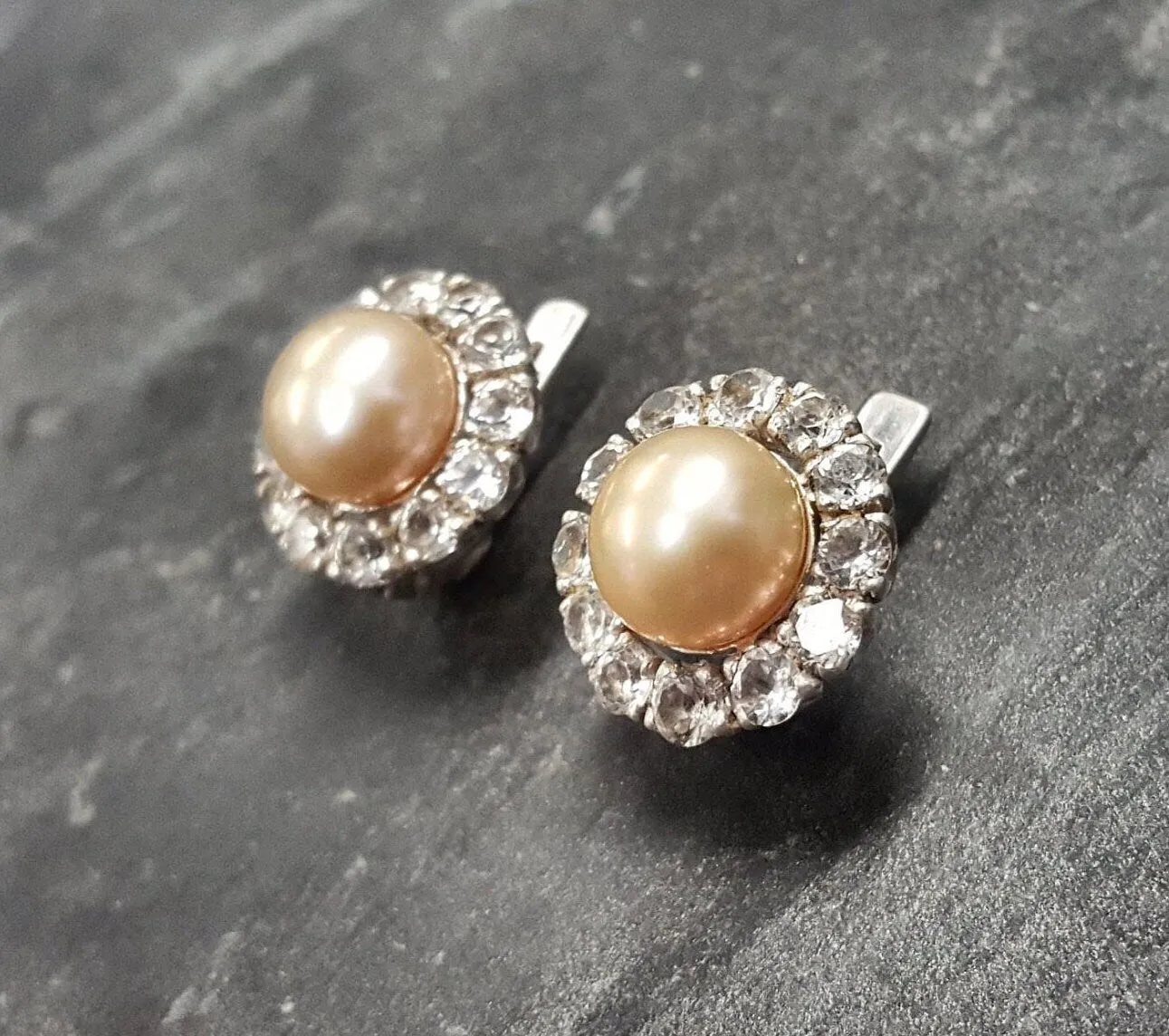 Victorian Pearl Earrings - Real Pearl Earrings - Vintage Flower Earrings