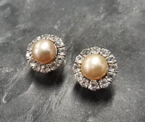 Victorian Pearl Earrings - Real Pearl Earrings - Vintage Flower Earrings