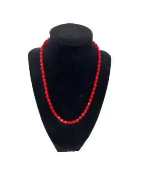 Vintage 1930s Red Glass Bead Necklace